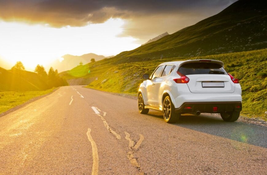 Sunset on a road trip