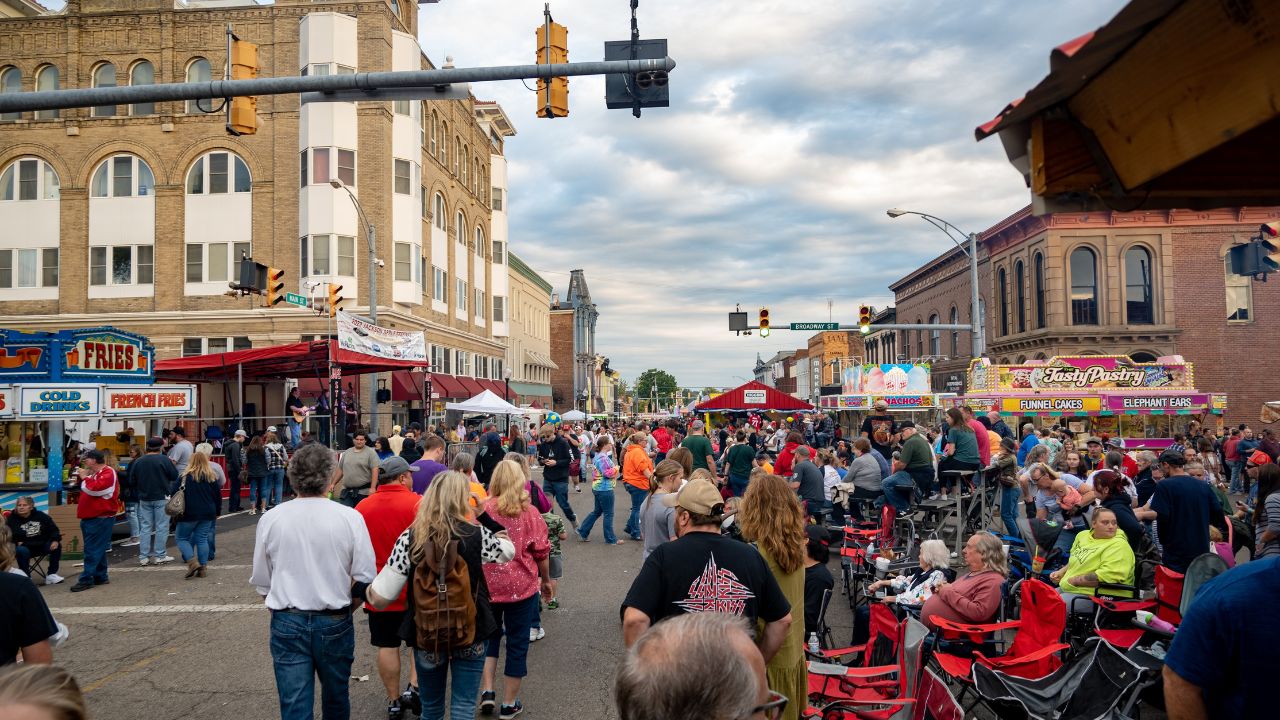 Jackson, Ohio, USA - September 24, 2022: The crowded streets of Jackson during the 2022 Apple Festival