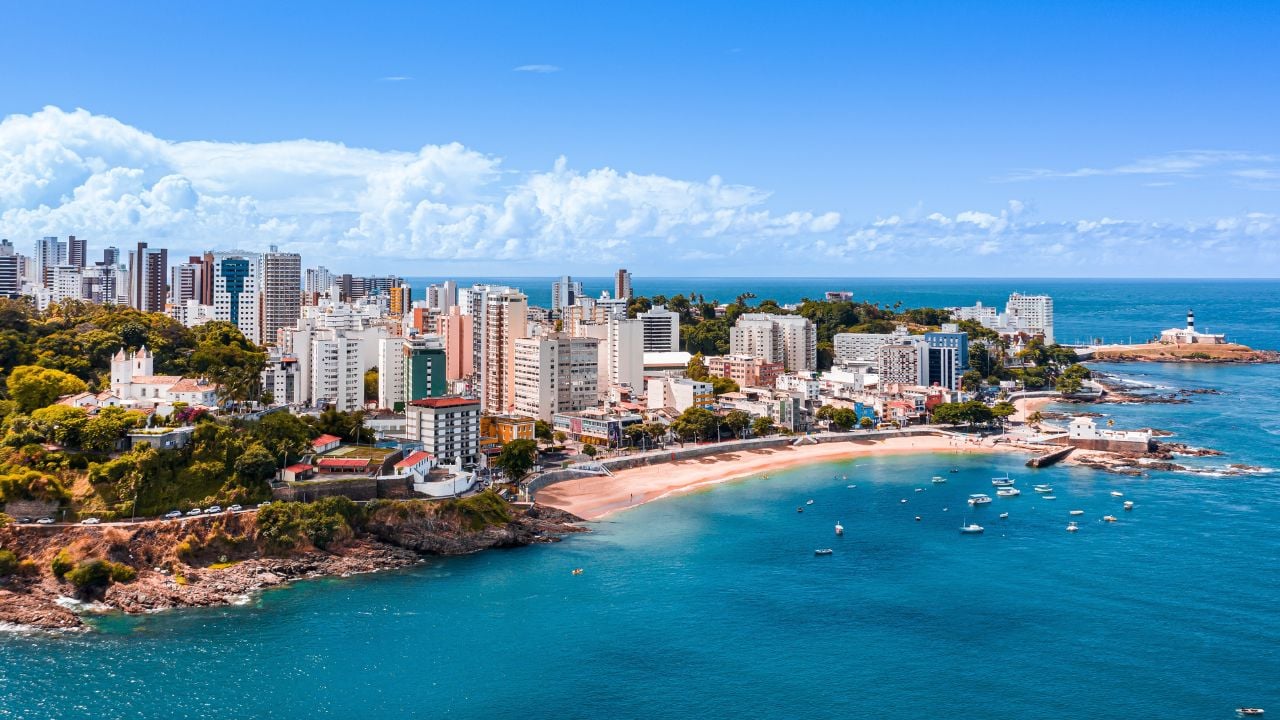 Aerial view of Salvador, Bahia, Brazil.