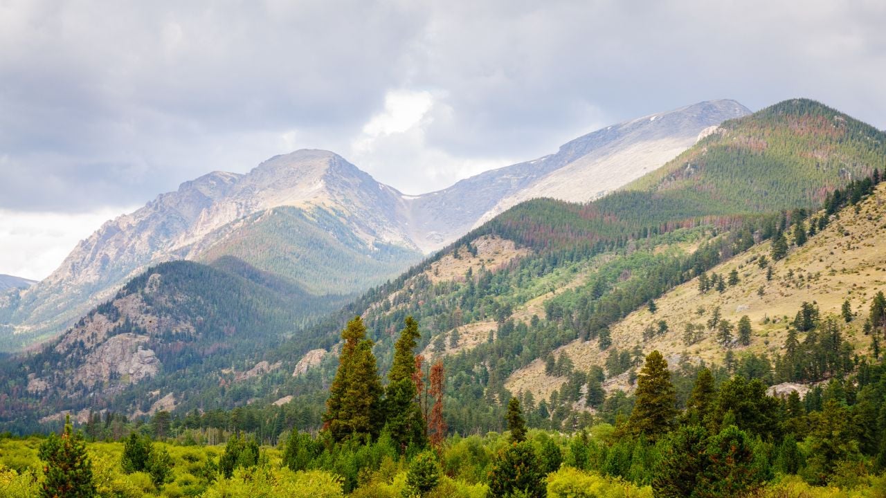 Mountain range at Rocky Mountain National Park in Colorado