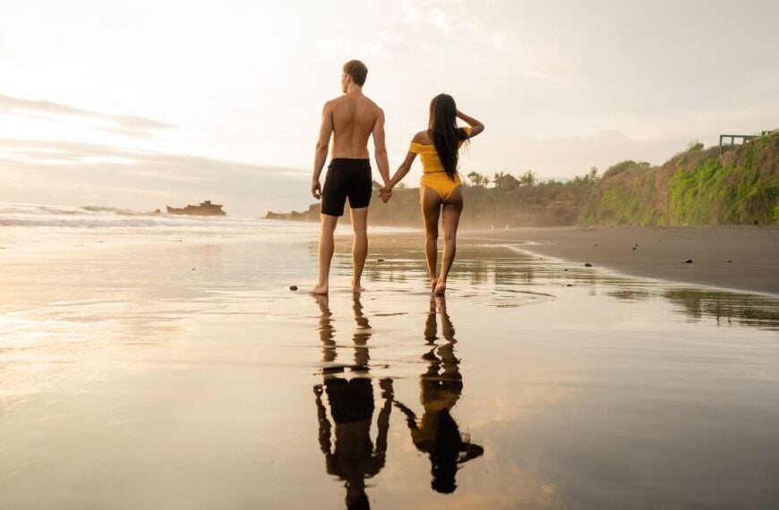 Puerto Rico beach sunset couple walking