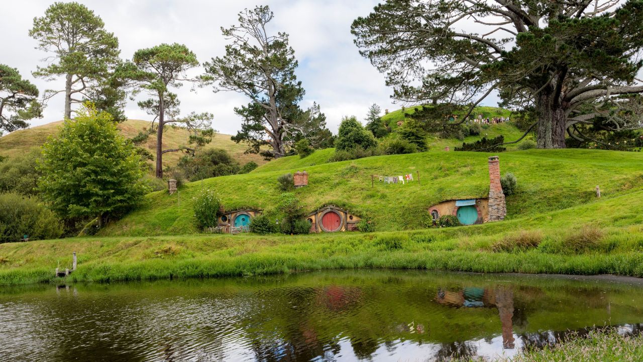 A beautiful landscape of green hills in North Island, New Zealand