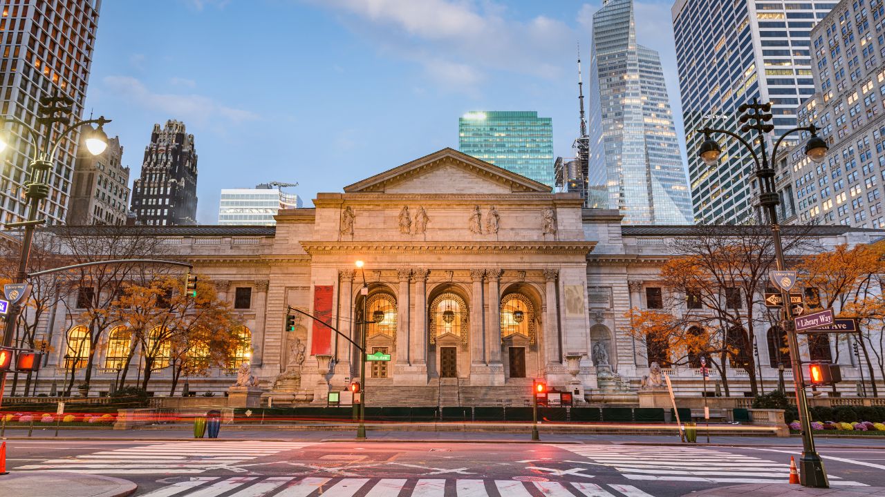 New York Public Library in New York, New York, USA.