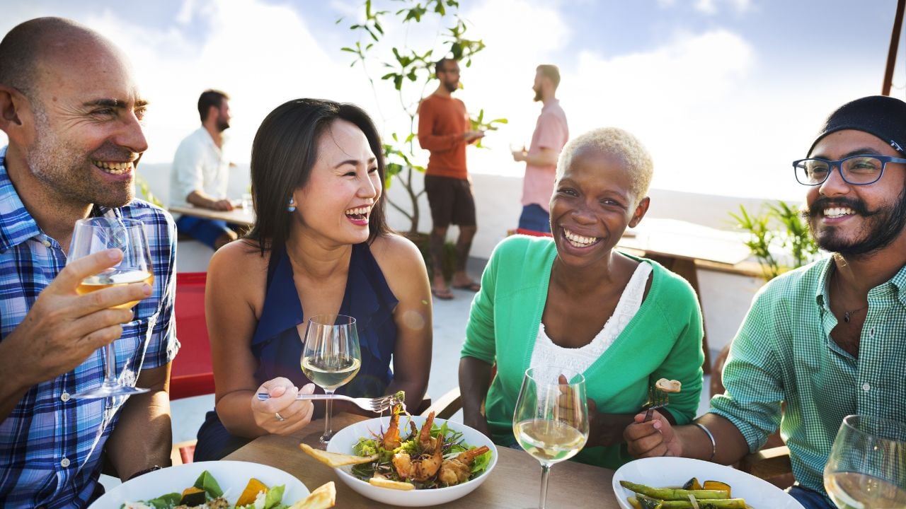 Group Of People Dining Concept