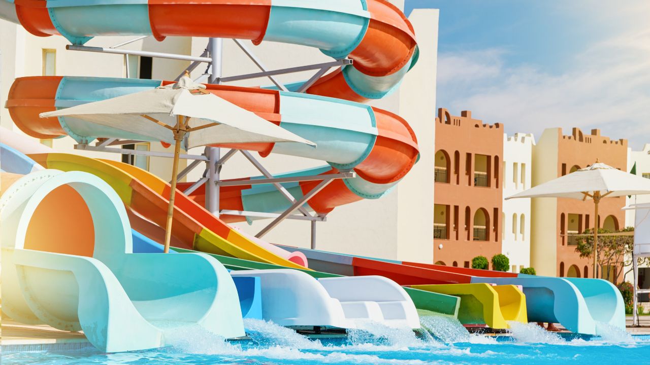 Modern Water Slides at a Resort-Style Waterpark
