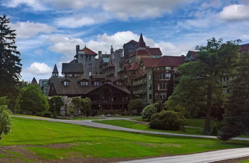 Mohonk Mountain House, Victorian Style, on Mohonk Lake in Upstate New York.
