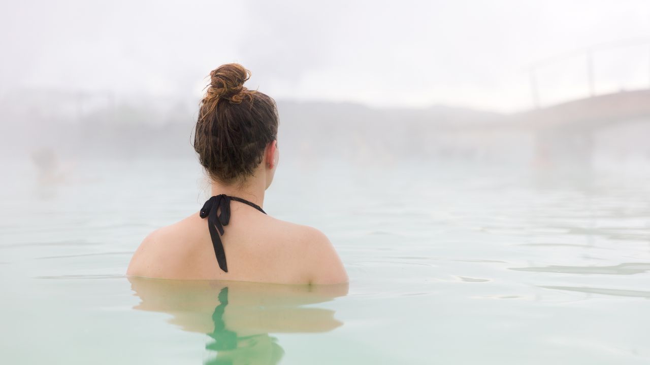 Woman Relaxing In Blue Lagoon At Iceland