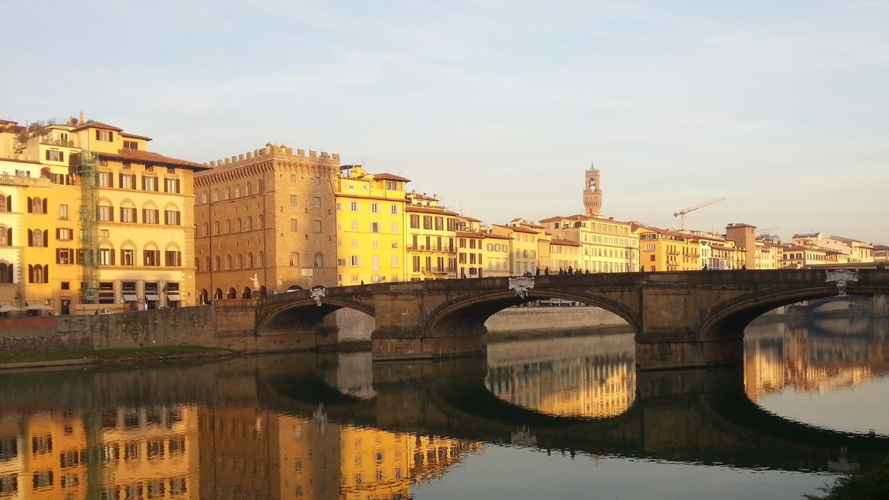 Florence bridge at sunset