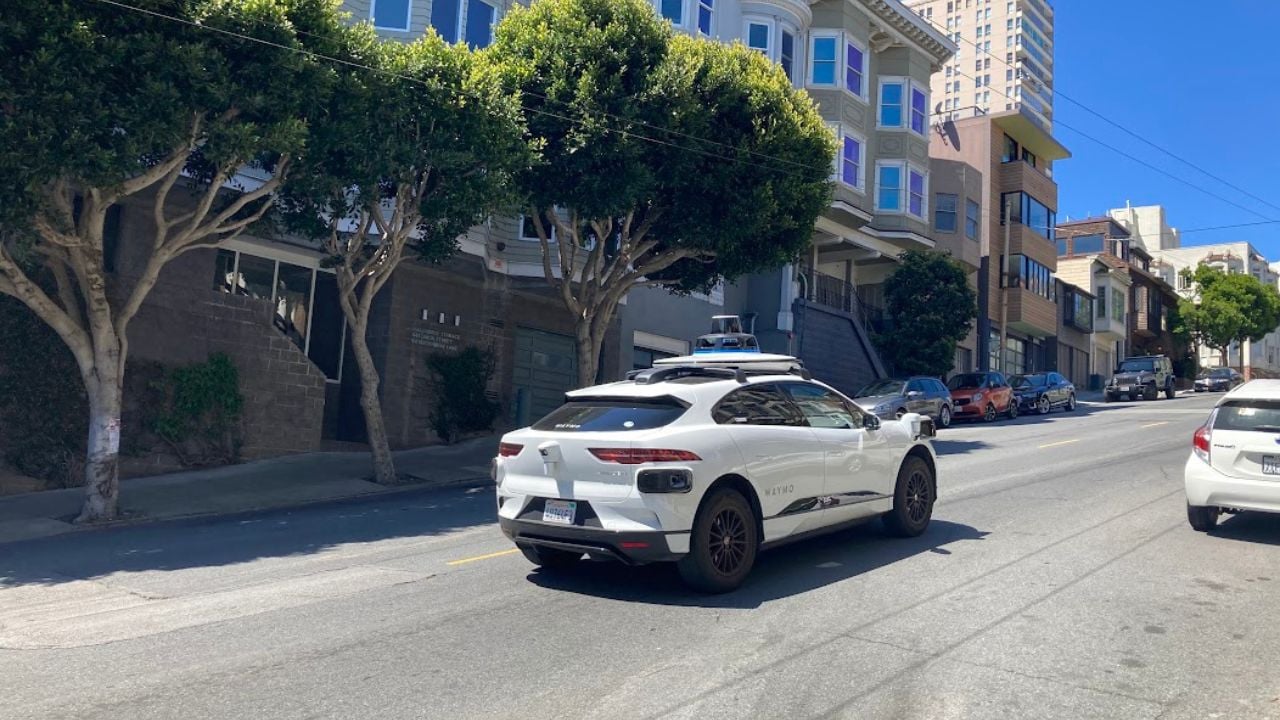 A Waymo autonomous vehicle driving in San Francisco, California