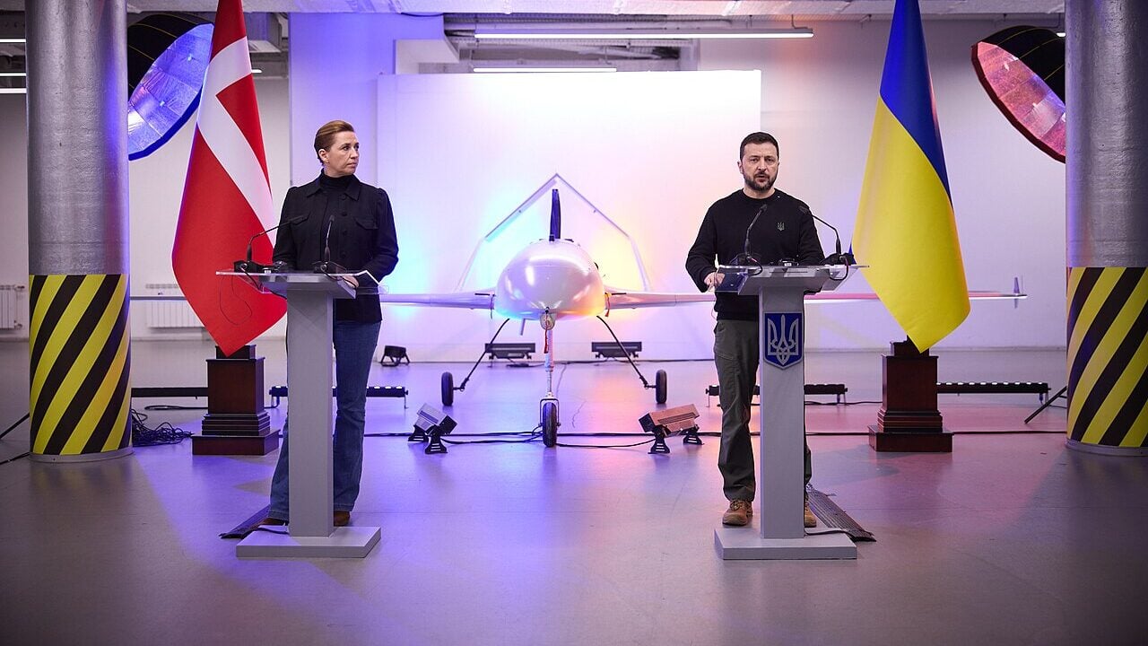 Volodymyr Zelenskyy and Mette Frederiksen Inspected Ukrainian Long-Range Drones Procured with Denmark's Support on 19 November 2024.