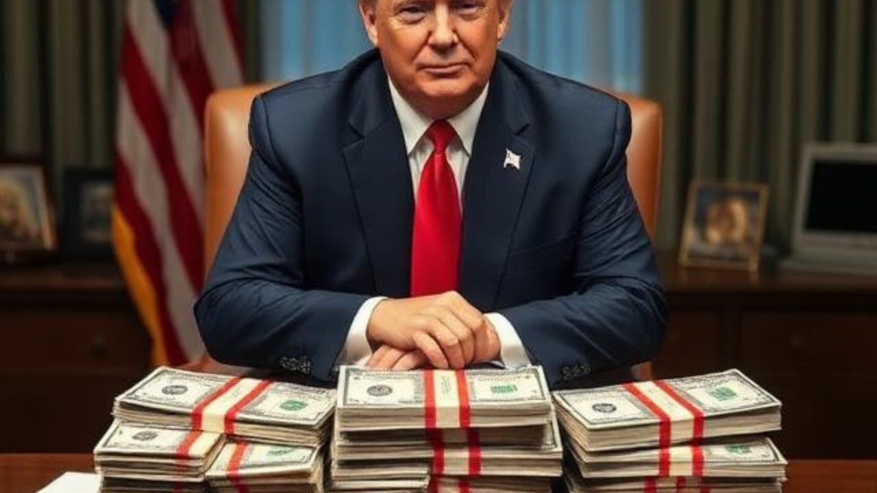 The president on his desk.