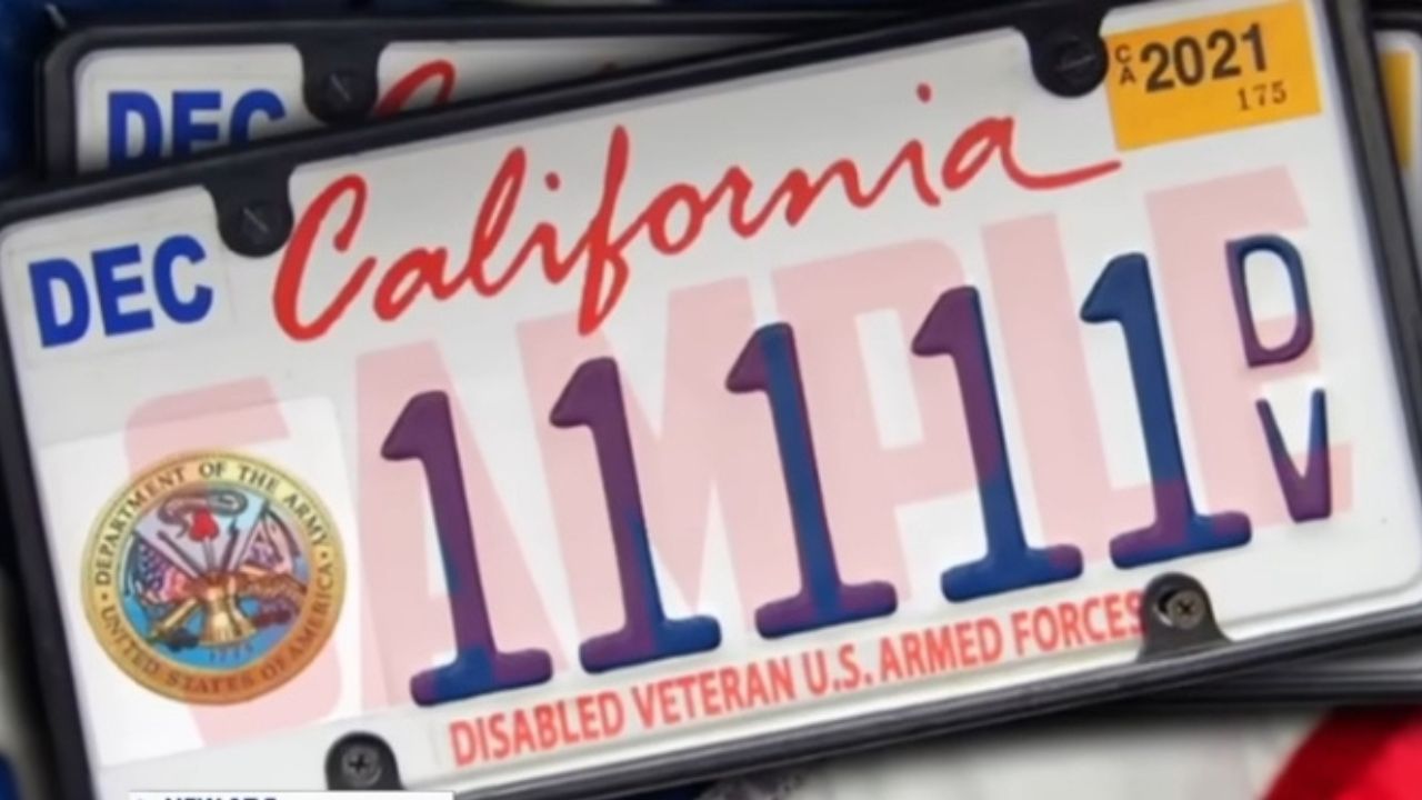 California disabled veteran license plate.
