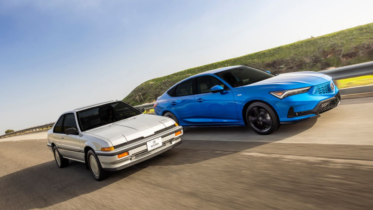 1986 Acura Integra LS and 2026 Acura Integra A-Spec with Technology Package.