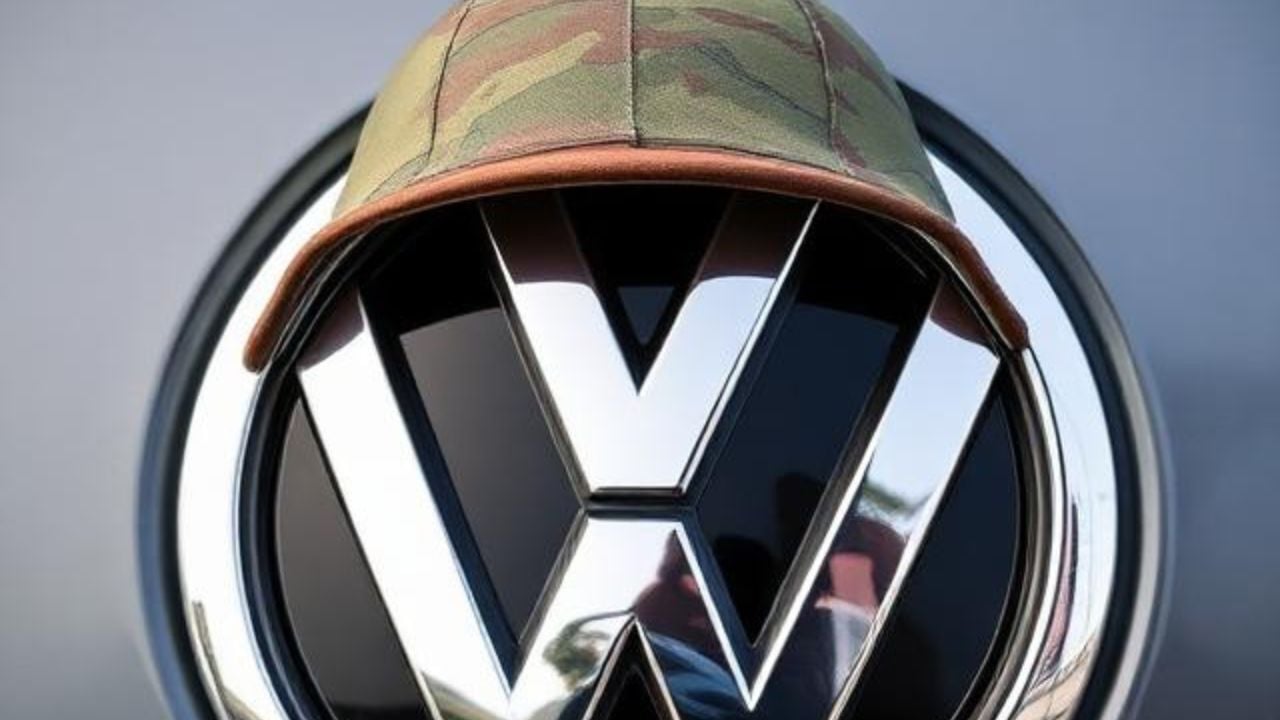 Helmeted Volkswagen logo.