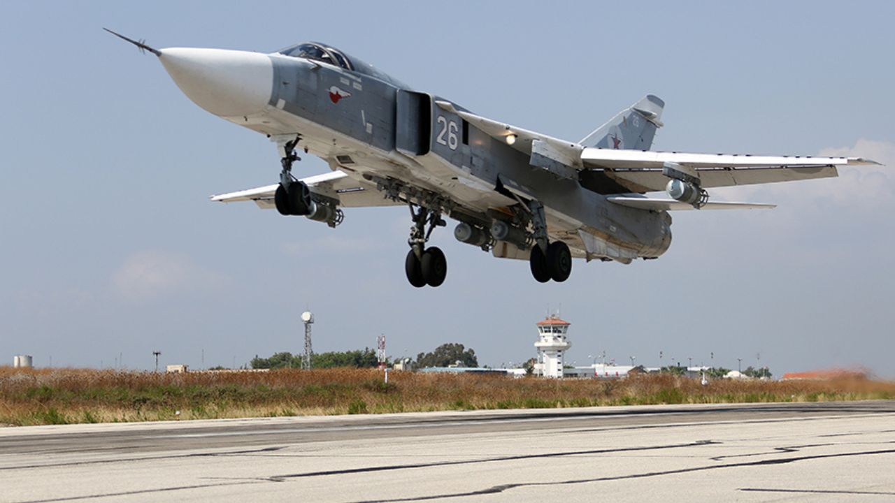 Russian Air Force Sukhoi Su-24 at Latakia Air Base.