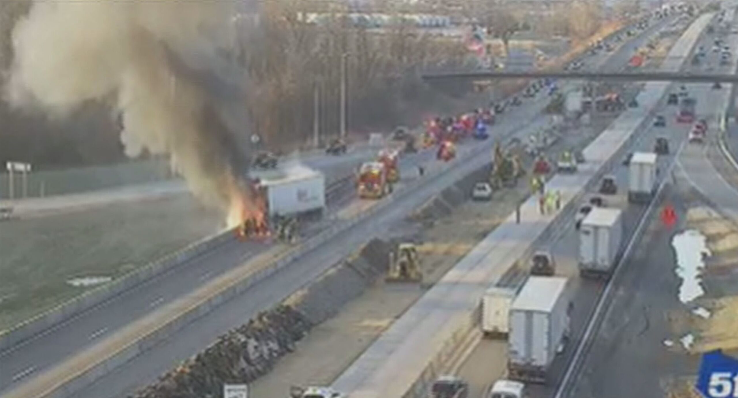 semi on fire highway
