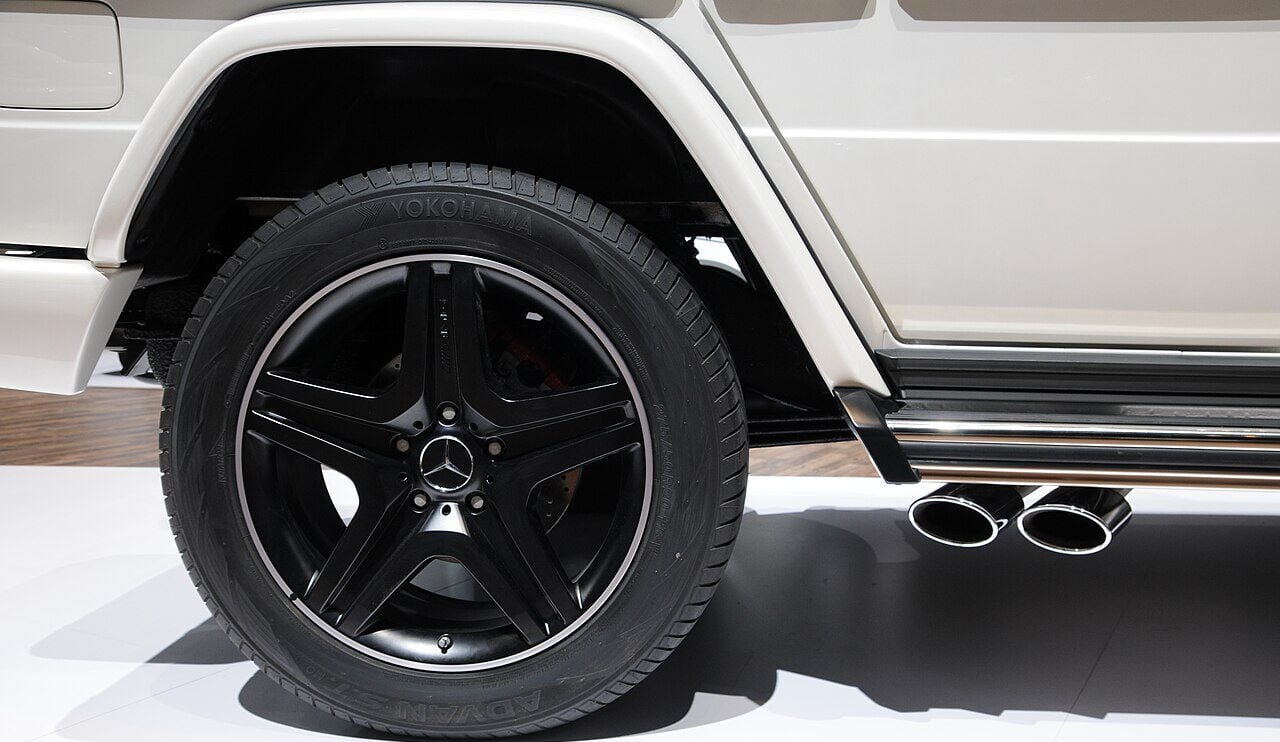 Mercedes G-Class at the Geneva Motor Show 2013.