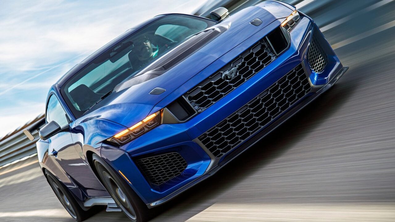 2026 Ford Mustang Dark Horse SC inclined.