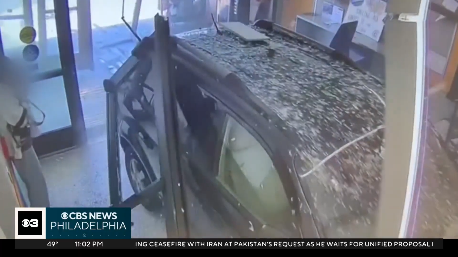 5 sent to hospital car hits police station
