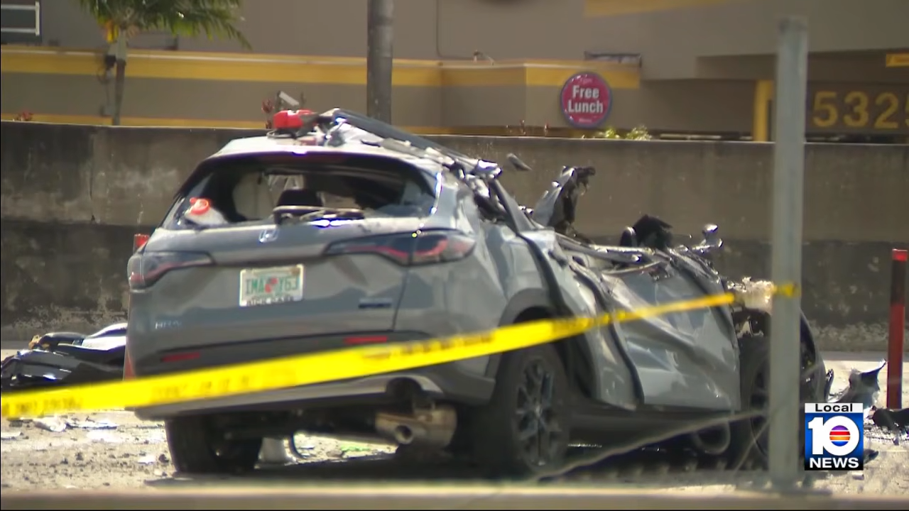 dashcam shows car going airborn