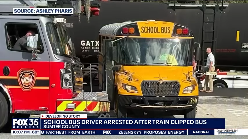florida bus driver hits train