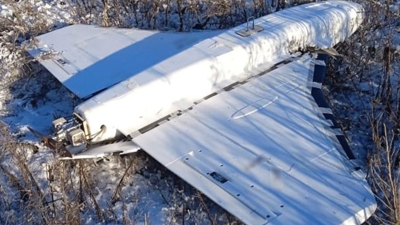 Russian drone "Gerbera", downed by Ukrainian border guards in Sumy region of Ukraine on 5 January 2025.