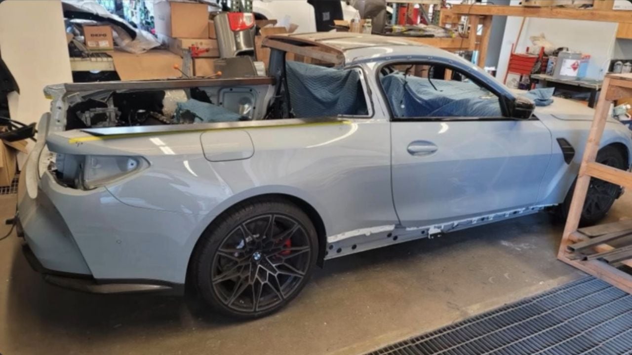 Someone Took a Fresh BMW M4 (G82) and Turned It Into a Pickup Because “Why Not”.