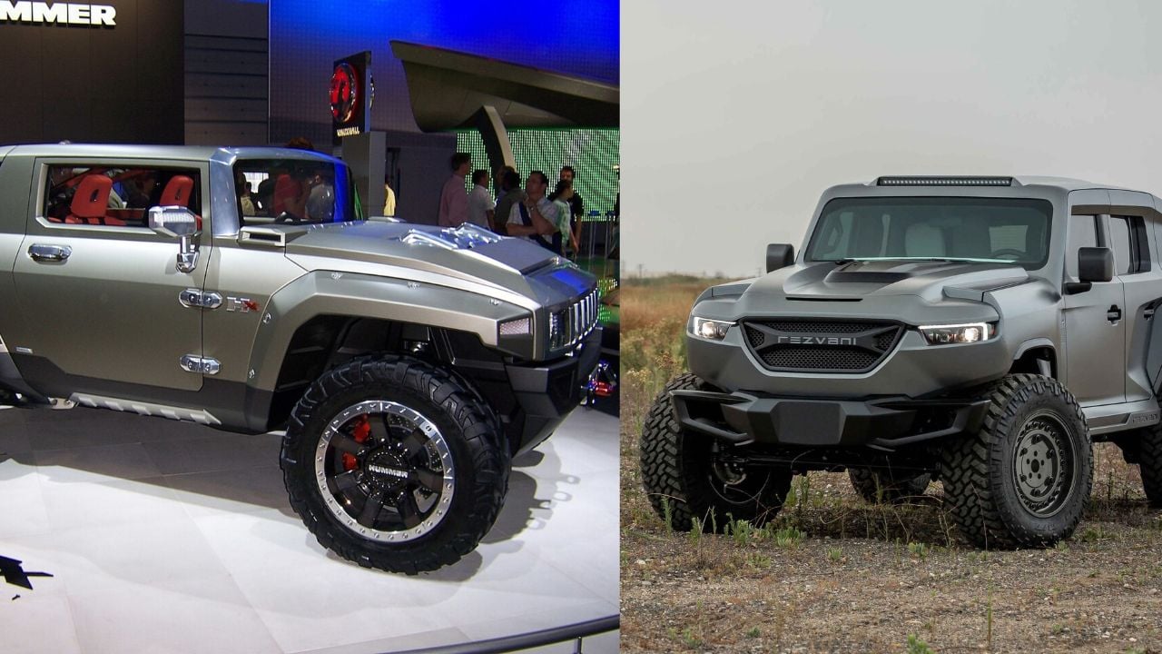 Hummer HX Concept and Rezvani Tank.