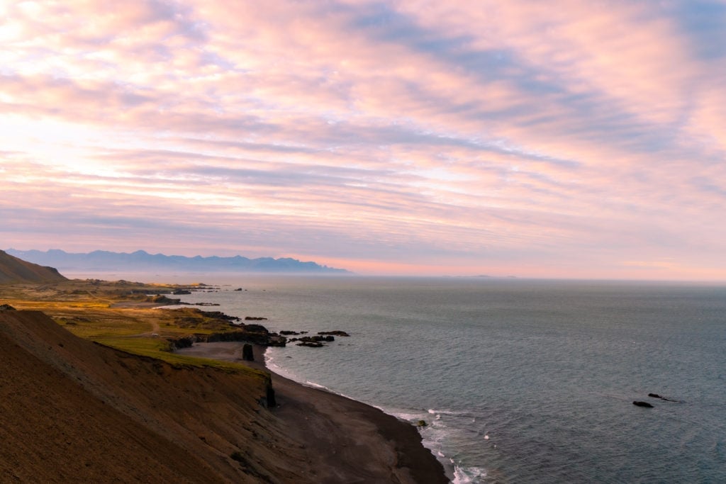 A sunset on the coast of East Iceland. The drive through the fjords was magical.