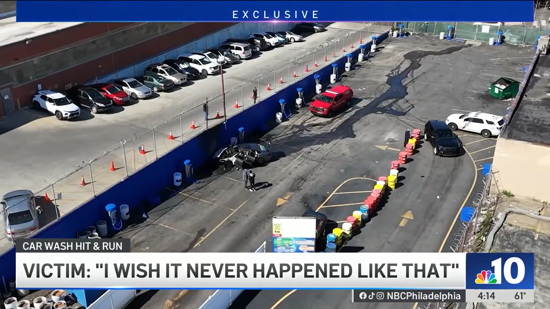 man gets run over by ex girlfriend at car wash