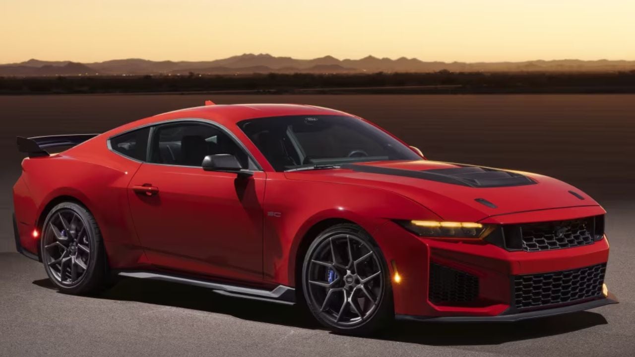 Ford has finally put hard numbers behind one of its most anticipated Mustang projects. The new Mustang Dark Horse SC takes the already serious Dark Horse formula and pushes it much deeper into Shelby GT500 territory, while still stopping short of the ultra expensive Mustang GTD.At the center of the car is Ford’s supercharged 5.2 liter Predator V8, the same basic engine family that powered the last GT500 and now sits in the Mustang GTD. In the Dark Horse SC, it produces 795 HP and 660 lb ft of torque, which immediately makes this much more than a cosmetic special edition. That output also gives the SC a very specific role in Ford’s performance lineup. It lands well above the regular 500 HP Dark Horse, but stays just below the GTD’s 815 HP peak, creating a new middle ground between the track ready Mustang most buyers can understand and the near exotic halo car few will ever own. For American enthusiasts, that makes the Dark Horse SC one of the most interesting new Mustangs in years. It promises a huge share of the GTD’s drama and performance attitude without asking buyers to cross into the kind of pricing territory usually reserved for low volume supercars. A Familiar Engine With A More Focused Mission The Dark Horse SC sends its power to the rear wheels through a seven speed dual clutch transmission, keeping the same basic layout used by the old GT500 rather than the GTD’s more exotic rear transaxle setup. Ford says the car was developed alongside the Mustang GTD and Mustang GT3 race car, with lessons flowing directly from those programs into the SC’s road car engineering. That link shows up in more than the engine bay. Ford Racing says the Dark Horse SC received revised springs, updated MagneRide hardware and software, new stabilizer bars, modified control arms, forged suspension links, and a lighter magnesium brace, all aimed at making the car feel closer to a true track machine than a simple power upgrade package. Serious Hardware Beyond The Horsepower Figure Ford did not stop at straight line numbers. The standard Dark Horse SC uses Brembo brakes with six piston front calipers and four piston rear calipers, while the optional Track Pack adds the GTD’s carbon ceramic brake system, custom Michelin Pilot Sport Cup 2 R tires, carbon fiber wheels, and additional aero changes. Ford says the Track Pack also brings a meaningful drop in weight and a major increase in rear downforce. According to the company’s own figures, the Track Pack setup produces about 620 pounds of rear downforce at 180 mph, showing that this version was engineered with road course use very much in mind. Inside, the theme continues with a flat bottom steering wheel taken from the GTD, available Recaro sport seats, Alcantara and carbon fiber trim, and a rear seat delete on Track Pack cars. Ford has also shown a limited Track Pack Special Edition with extra visual details and 3D printed titanium trim pieces derived from the GTD program. The Price Gap Still Defines Its Appeal Pricing is where the Dark Horse SC becomes especially interesting. Ford says the car starts at $108,485, and the Track Pack raises that figure to $144,985, with first customer deliveries expected in summer 2026. That is a lot of money for a Mustang, but the broader context changes the picture. A confirmed 2025 Mustang GTD window sticker showed an official starting price of $327,960 before options, destination, and gas guzzler fees were fully considered, which means the SC offers about 98% of the GTD’s horsepower for roughly one third of the money. That is an inference from the published figures, but it helps explain why this car matters. The GTD still sits in a very different league when it comes to chassis sophistication. It uses an eight speed rear transaxle, race derived suspension, carbon heavy construction, and has posted an official Nürburgring lap of 6:40.835. At the same time, Ford’s Mustang halo car no longer owns the title of fastest American around the Ring, because Chevrolet’s Corvette ZR1X and ZR1 have since gone quicker. That leaves the Dark Horse SC in a smart position. It is not the ultimate Mustang, and Ford is not pretending otherwise. What it does offer is a huge supercharged V8, real track focused hardware, and a price that still feels grounded compared with the GTD, which may be exactly the balance many buyers were hoping Ford would find. 2026 Ford Mustang Dark Horse SC