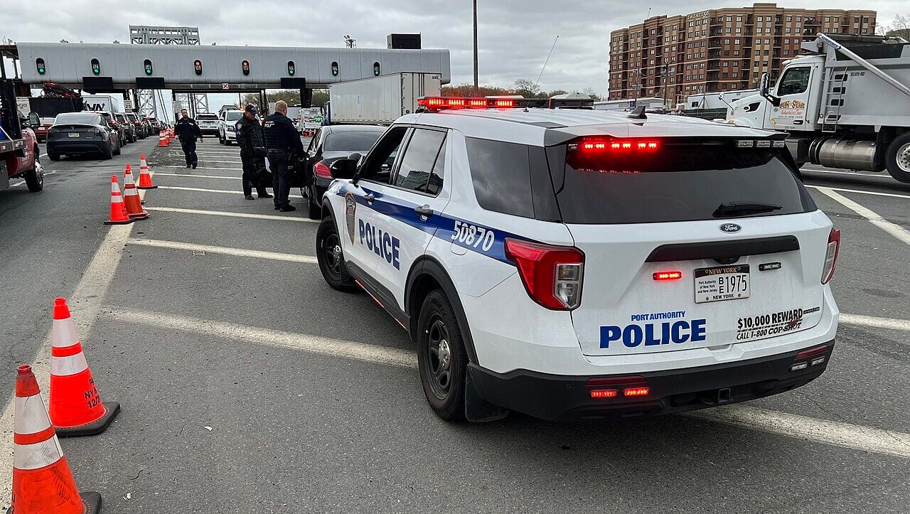 PAPD Ford Police Interceptor Utilities performing traffic stop during interagency operation.