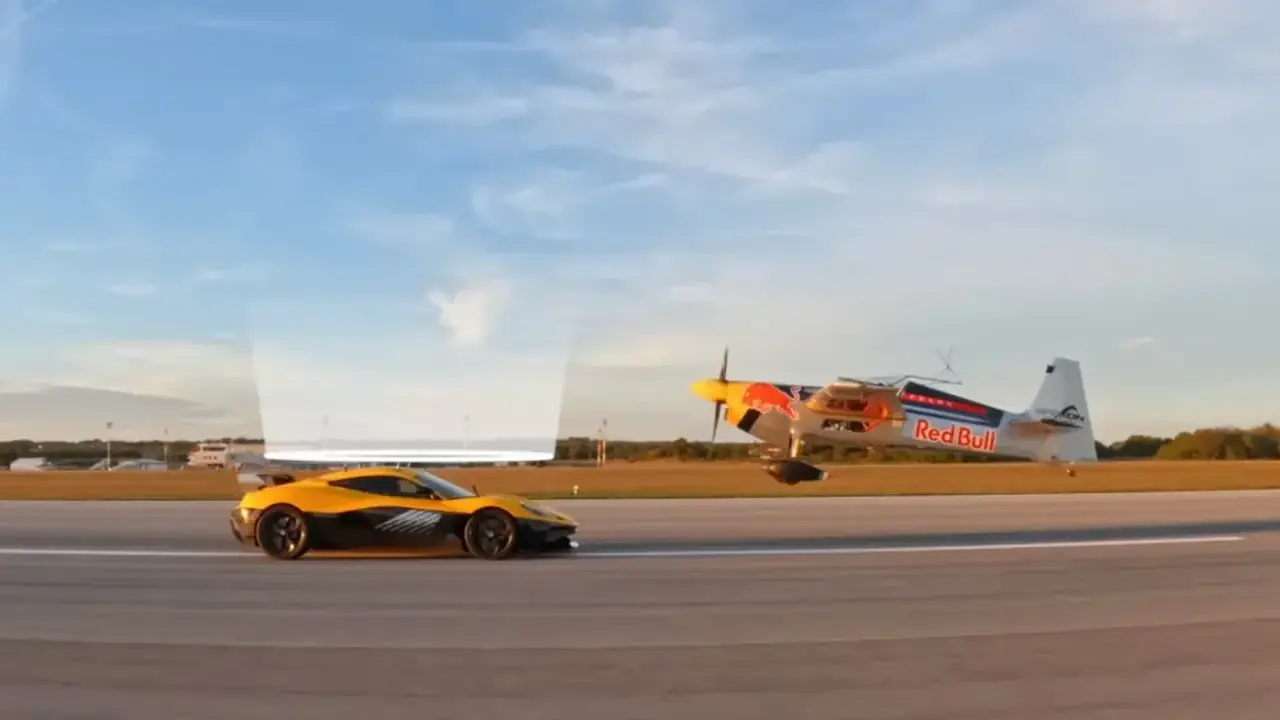 Red Bull plane and train stunt.