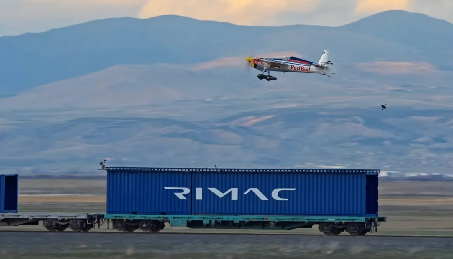 Red Bull plane and train stunt.