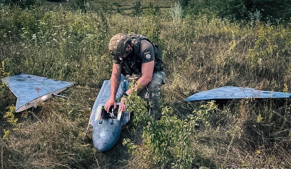A Russian drone that crashed in Sumy region of Ukraine.
