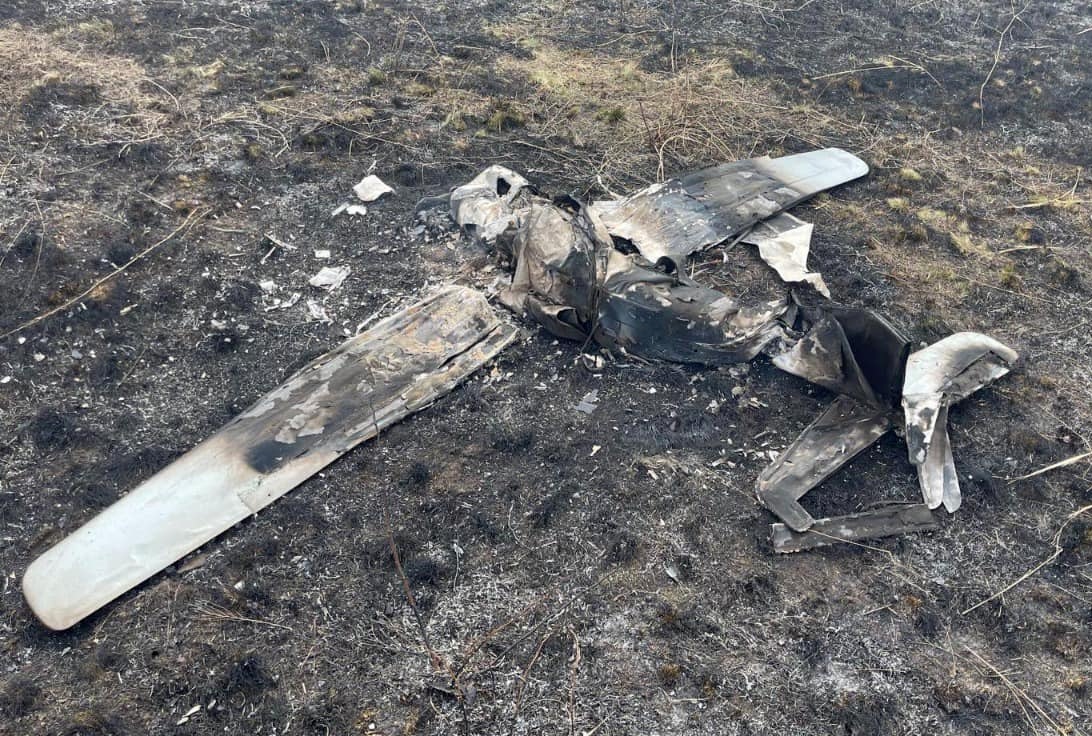 Russian drone shot over Donetsk Oblast on 5 April 2022 by the Kramatorsk Border Detachment of State Border Guard Service of Ukraine. The drone was conducting air reconnaissance.