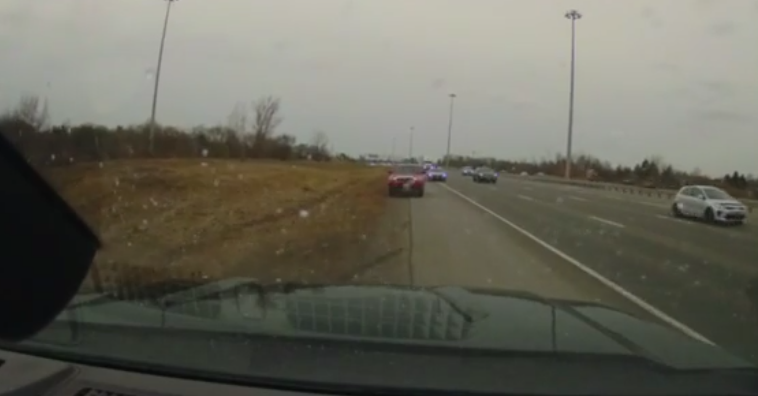spinning out on road webcam