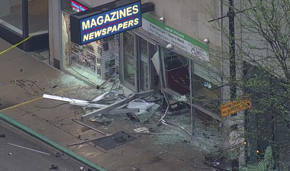 car crashes into shop