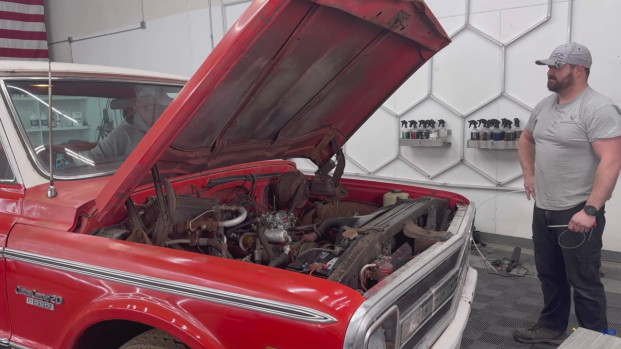 Red 1970 Chevrolet C20 Custom Camper