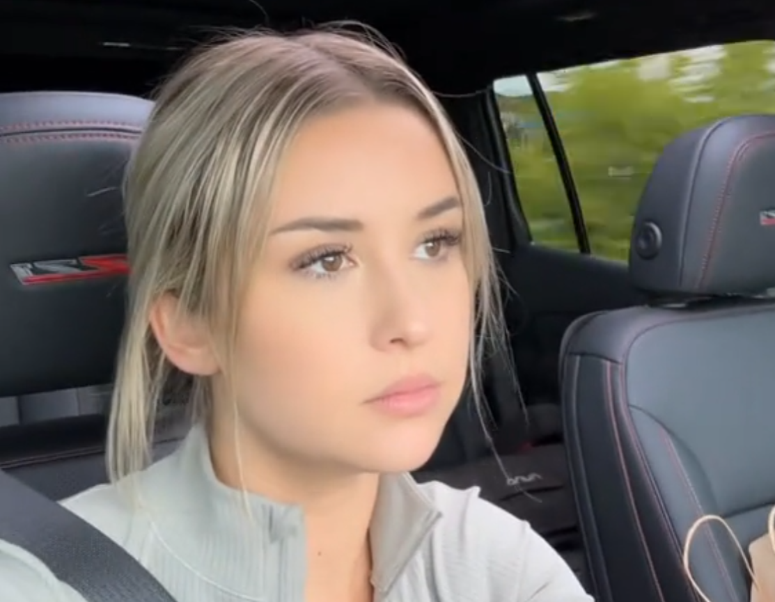tiktok in her car