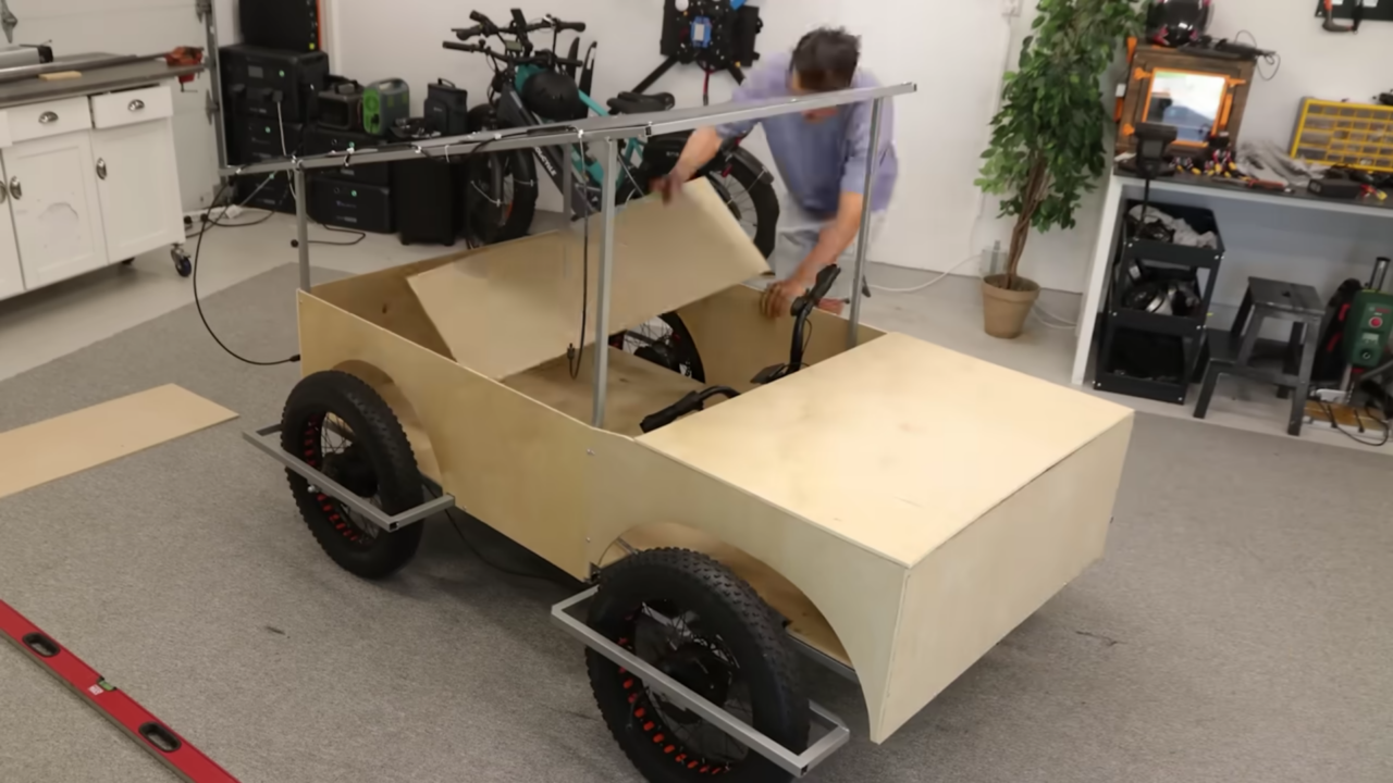 Homemade solar-powered EV.