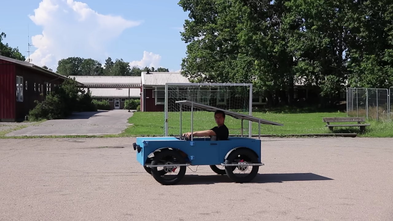 Homemade solar-powered EV.
