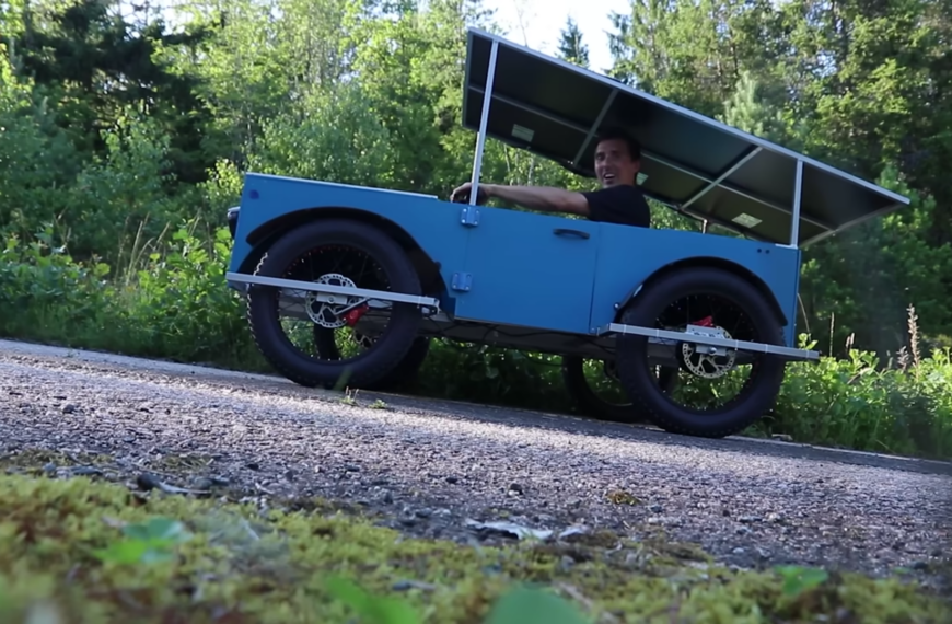 Homemade solar-powered EV.