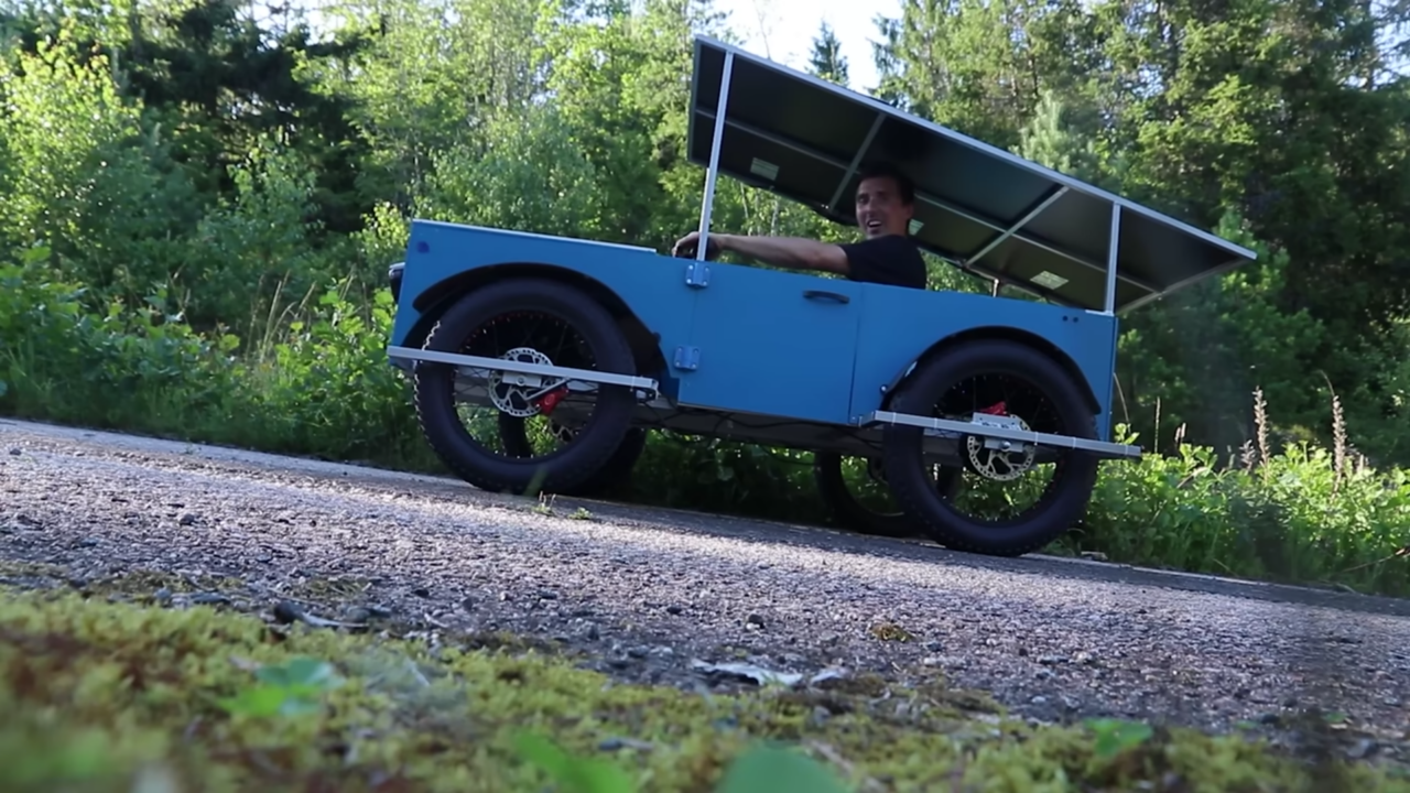 Homemade solar-powered EV.