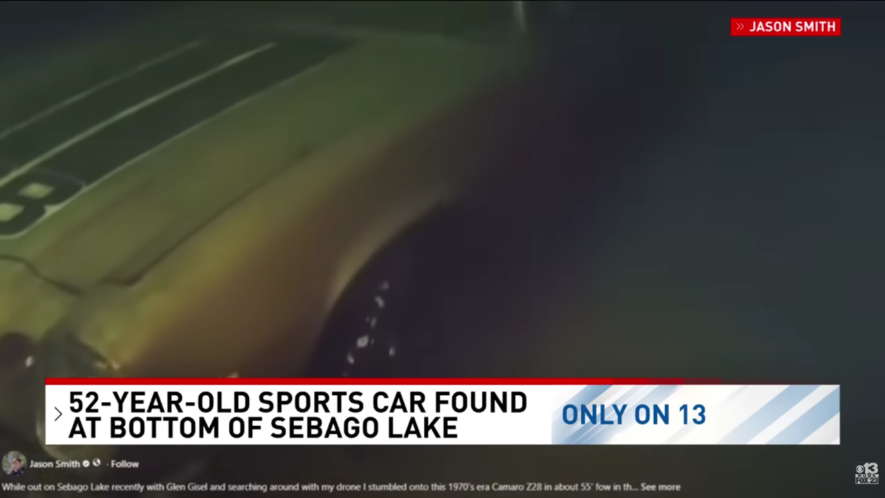 1974 Chevy Camaro found at bottom of lake.