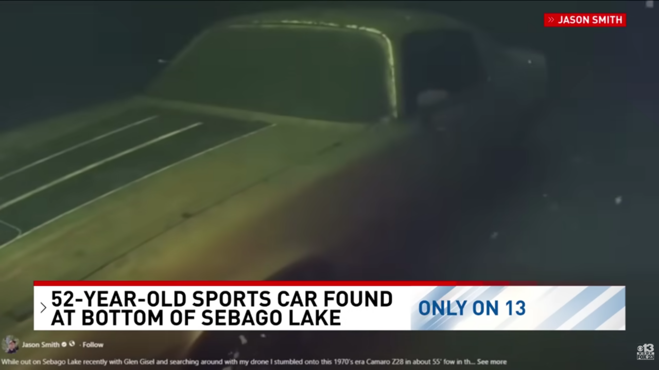 1974 Chevy Camaro found at bottom of lake.