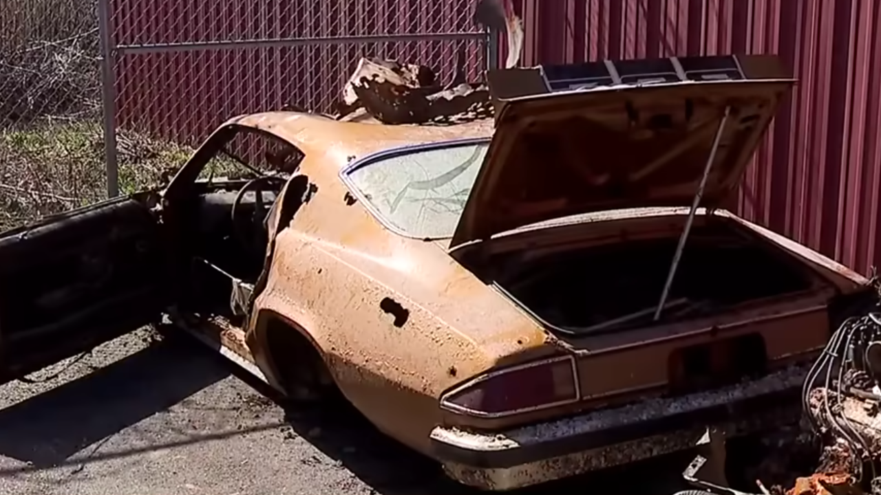 1974 Chevy Camaro found at bottom of lake.