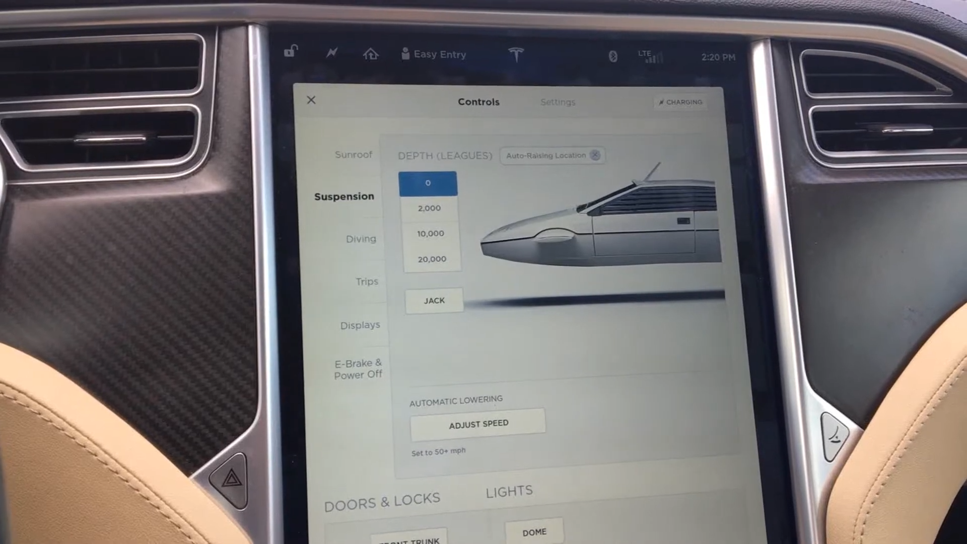tesla model s 007 subarmine mode