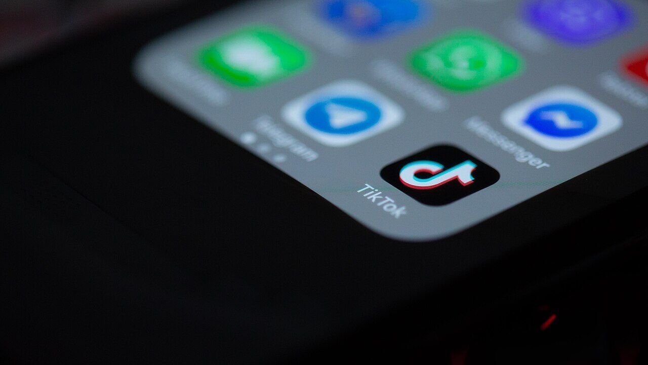 TikTok app icon on a mobile phone.