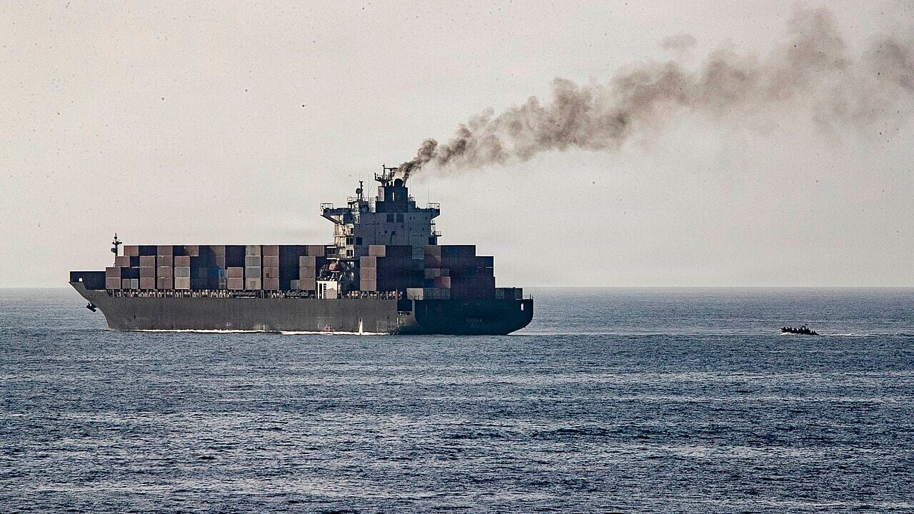 U.S. forces patrol the Arabian Sea near M/V Touska , April 20, 2026, after the Iranian-flagged vessel attempted to violate the U.S. naval blockade.